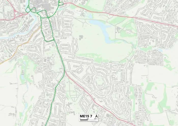 Gerahmter Druck : Maidstone ME15 7 Karte Gerahmter Druck : Maidstone ME15 7 Karte