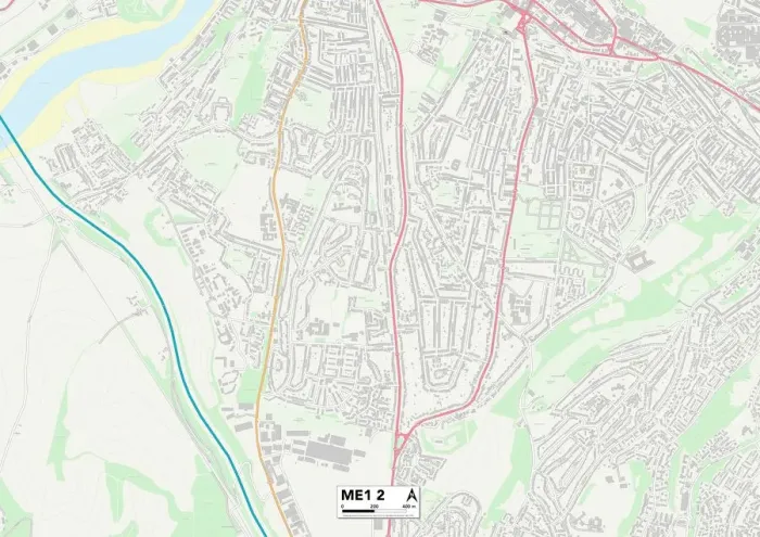 Gerahmter Druck : Medway ME1 2 Karte