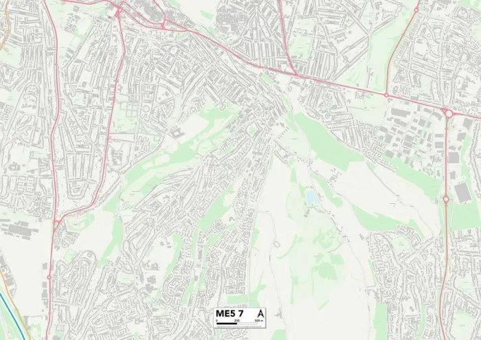 Gerahmter Druck : Medway ME5 7 Karte Gerahmter Druck : Medway ME5 7 Karte