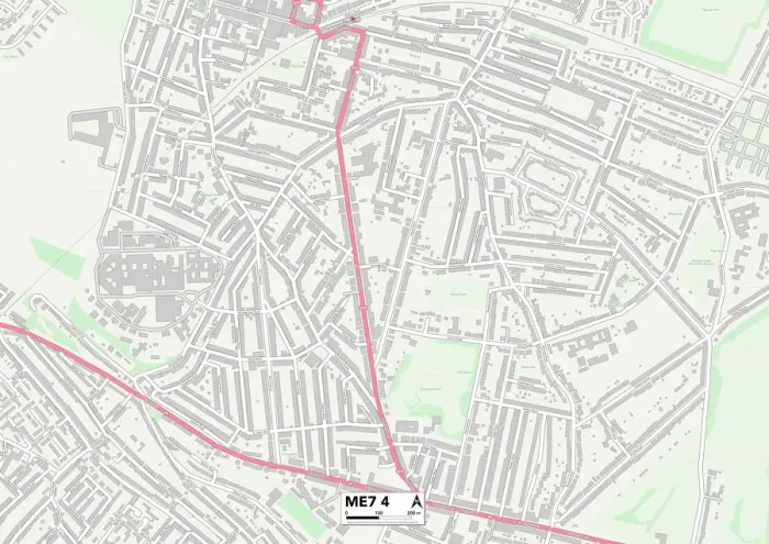Gerahmter Druck : Medway ME7 Karte