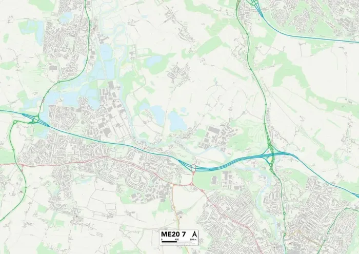 Gerahmter Druck : Tonbridge und Malling, ME20 7 Karte Gerahmter Druck : Tonbridge und Malling, ME20 7 Karte