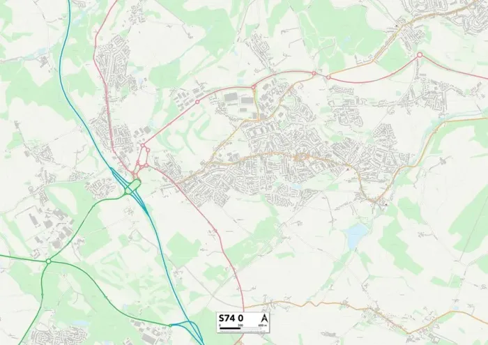 Gerahmter Druck : Barnsley S74 0 Karte Gerahmter Druck : Barnsley S74 0 Karte