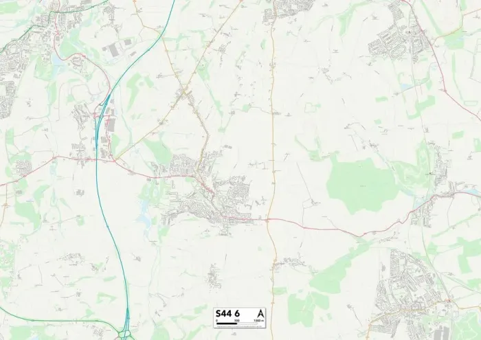 Gerahmter Druck : Bolsover S44 6 Karte Gerahmter Druck : Bolsover S44 6 Karte