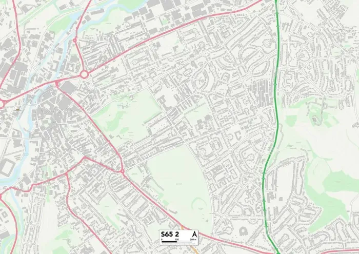 Gerahmter Druck : Rotherham S65 2 Karte