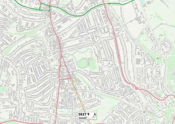 Gerahmter Druck : Lambeth SE27 9 Karte Gerahmter Druck : Lambeth SE27 9 Karte
