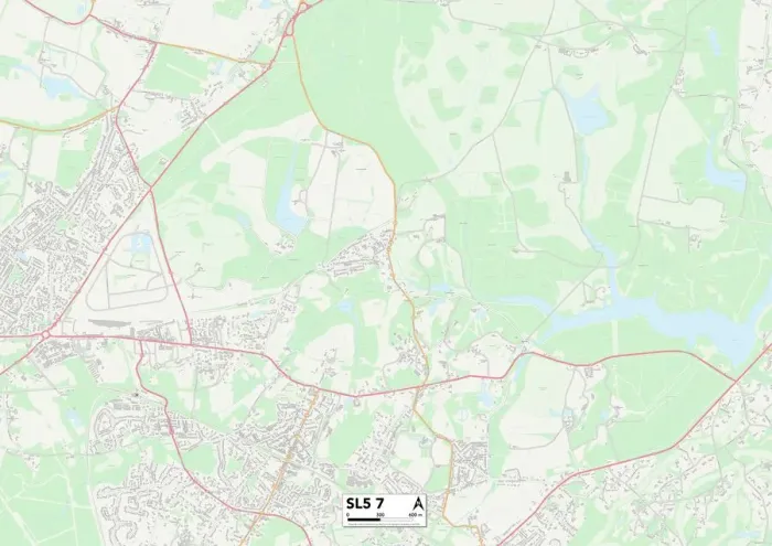 Gerahmter Druck : Windsor und Maidenhead SL5 7 Karte Gerahmter Druck : Windsor und Maidenhead SL5 7 Karte