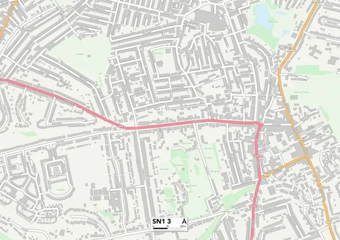 Gerahmter Druck : Swindon SN13 MAP Gerahmter Druck : Swindon SN13 MAP