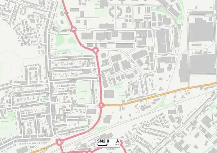 Gerahmter Druck : Swindon SN2 8 Karte Gerahmter Druck : Swindon SN2 8 Karte