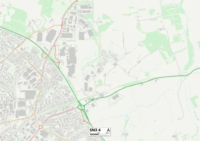 Gerahmter Druck : Swindon SN3 4 Karte Gerahmter Druck : Swindon SN3 4 Karte