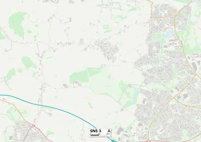 Gerahmter Druck : Swindon SN5 3 Karte Gerahmter Druck : Swindon SN5 3 Karte