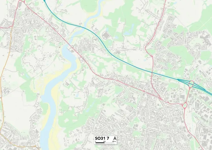 Gerahmter Druck : Ostley SO31 7 Karte