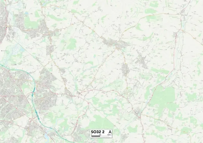 Gerahmter Druck : Ostleigh SO32 2 Karte
