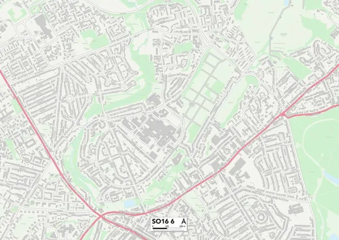 Gerahmter Druck : Südhampton SO16 6 Karte Gerahmter Druck : Südhampton SO16 6 Karte