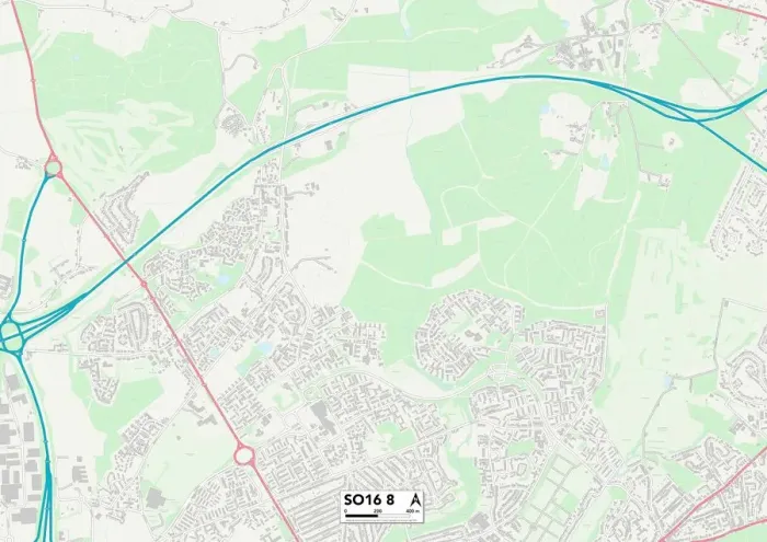 Gerahmter Druck : Südhampton SO16 8 Karte