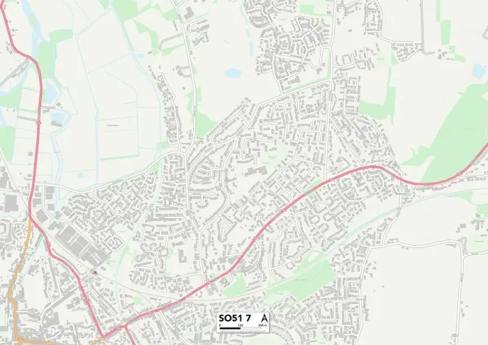 Gerahmter Druck : Test Tal, Hampshire SO51 7 Karte Gerahmter Druck : Test Tal, Hampshire SO51 7 Karte