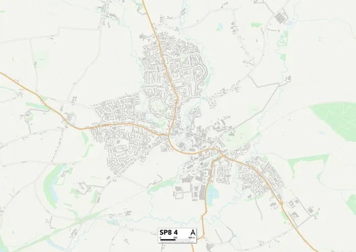 Gerahmter Druck : Nord Dorset SP8 4 Karte