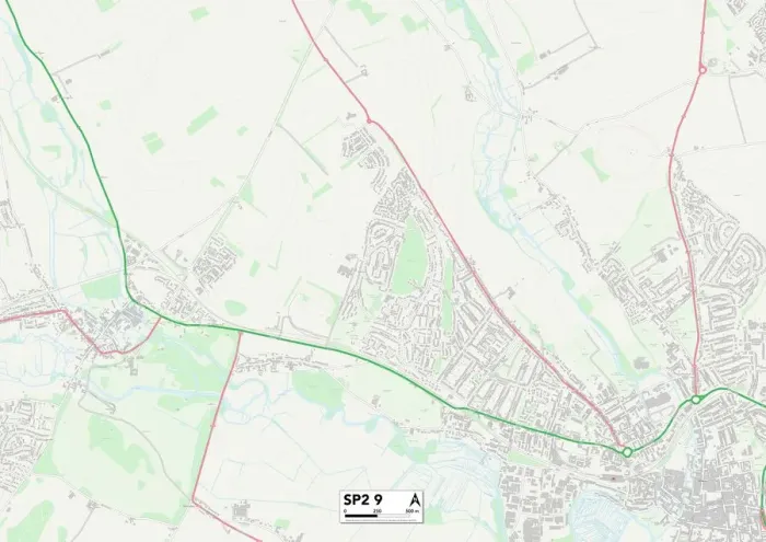 Gerahmter Druck : Wiltshire, Spitzkeil 9 Karte Gerahmter Druck : Wiltshire, Spitzkeil 9 Karte