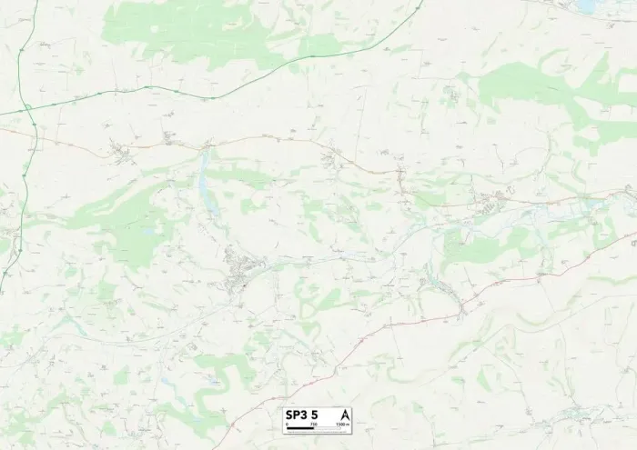 Gerahmter Druck : Wiltshire, Spitzkeil, Postleitzahl 5 Karte Gerahmter Druck : Wiltshire, Spitzkeil, Postleitzahl 5 Karte