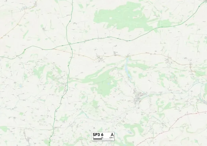 Gerahmter Druck : Wiltshire, Spitzkeil, Postleitzahl 6 Karte Gerahmter Druck : Wiltshire, Spitzkeil, Postleitzahl 6 Karte