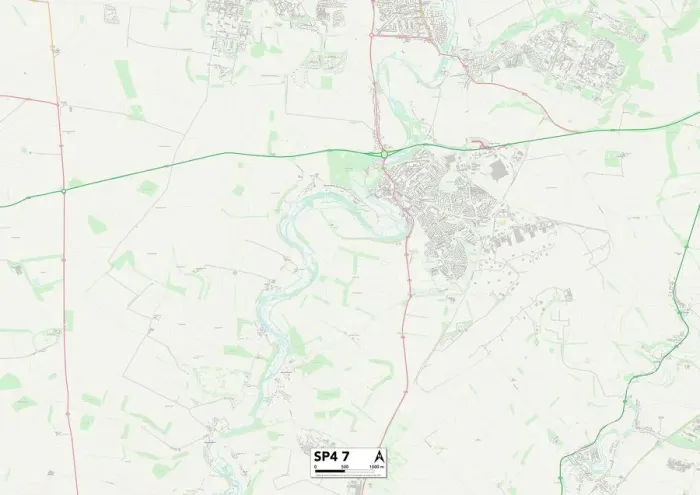 Gerahmter Druck : Wiltshire, SP4 7 Karte Gerahmter Druck : Wiltshire, SP4 7 Karte