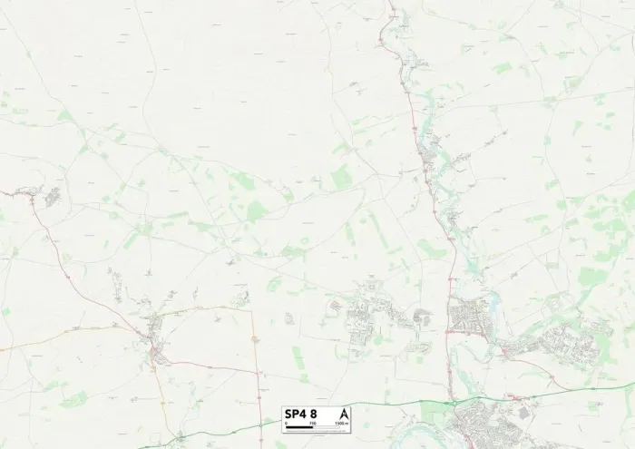 Gerahmter Druck : Wiltshire, Spire 4, Straßeplan Gerahmter Druck : Wiltshire, Spire 4, Straßeplan
