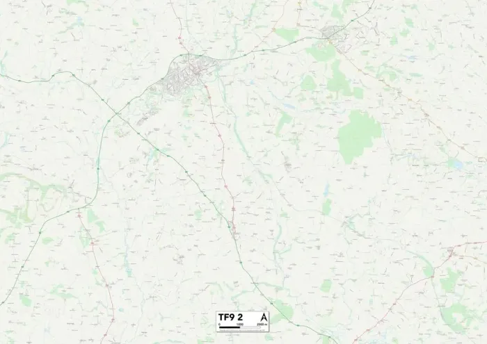 Gerahmter Druck : Shropshire, TF9 2 Karte Gerahmter Druck : Shropshire, TF9 2 Karte