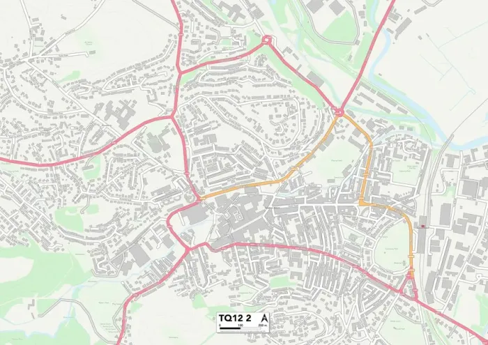 Gerahmter Druck : Teignbrücke TQ12 2 Karte
