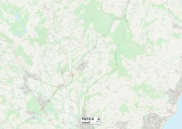 Gerahmter Druck : Teignbrücke TQ13 0 Karte Gerahmter Druck : Teignbrücke TQ13 0 Karte