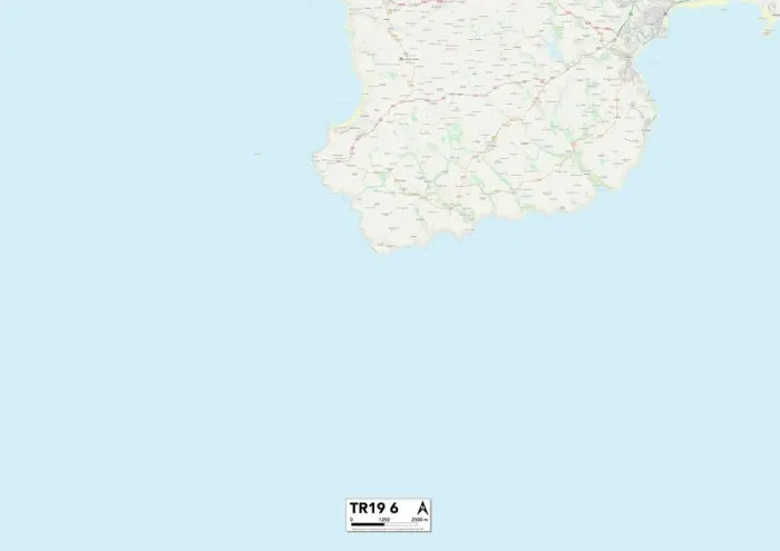 Gerahmter Druck : Kornwal TR19 6 Karte