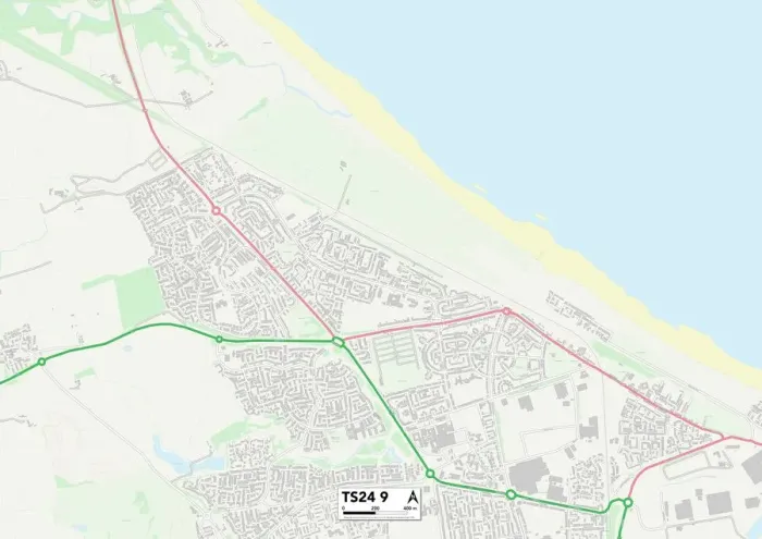 Gerahmter Druck : Hartlepool TS24 9 Karte Gerahmter Druck : Hartlepool TS24 9 Karte