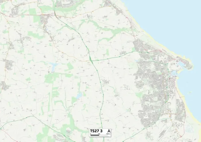 Gerahmter Druck : Hartlepool TS27 3 Karte Gerahmter Druck : Hartlepool TS27 3 Karte