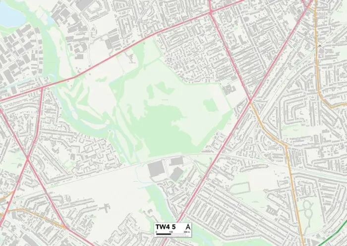 Gerahmter Druck : Hounslow TW4 5 Karte Gerahmter Druck : Hounslow TW4 5 Karte