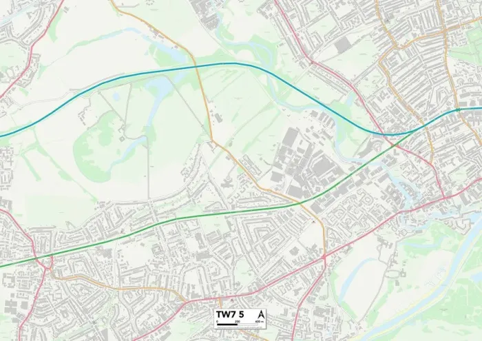 Gerahmter Druck : Hounslow TW7 5 Karte Gerahmter Druck : Hounslow TW7 5 Karte
