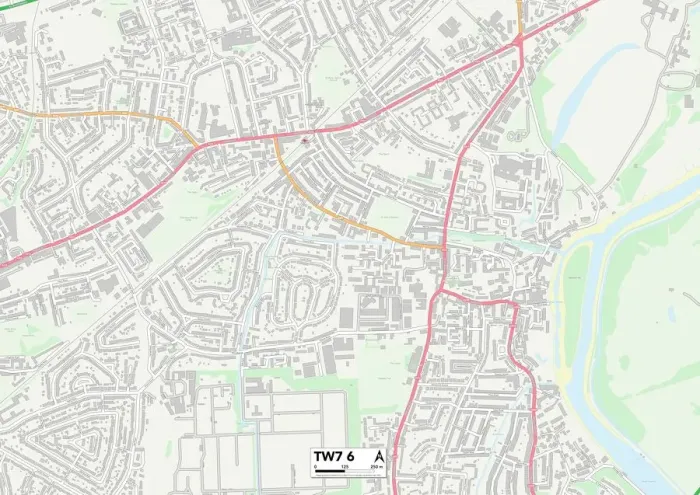 Gerahmter Druck : Hounslow TW7 6 Karte Gerahmter Druck : Hounslow TW7 6 Karte