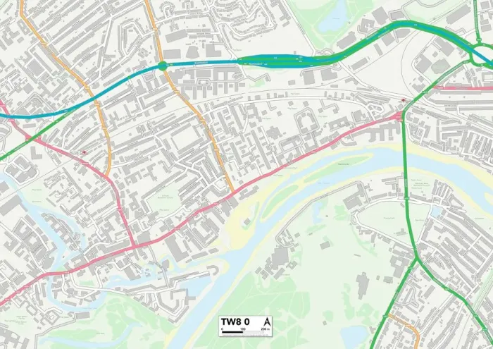 Gerahmter Druck : Hounslow TW8 0 Karte Gerahmter Druck : Hounslow TW8 0 Karte