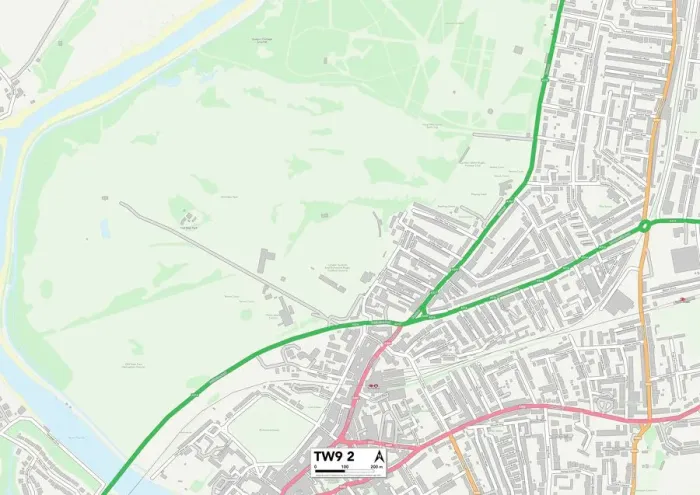 Gerahmter Druck : Richmond am Themse TW9 2 Karte Gerahmter Druck : Richmond am Themse TW9 2 Karte