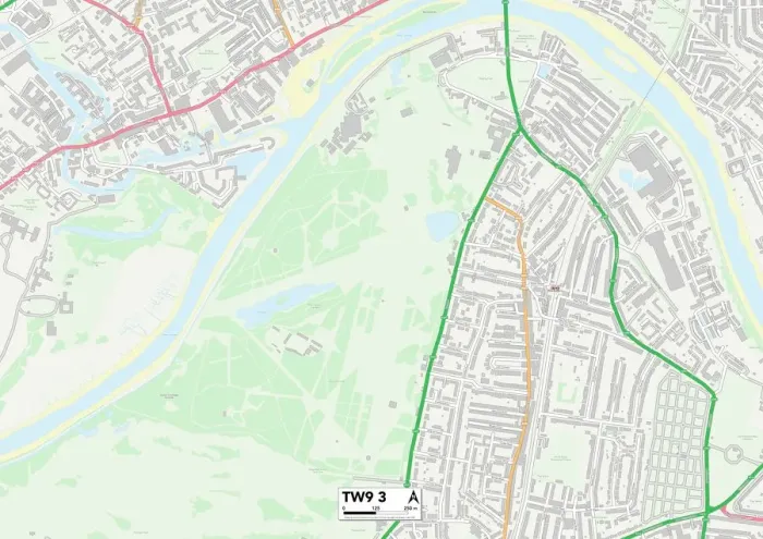Gerahmter Druck : Richmond am Themse TW9 3 Karte Gerahmter Druck : Richmond am Themse TW9 3 Karte