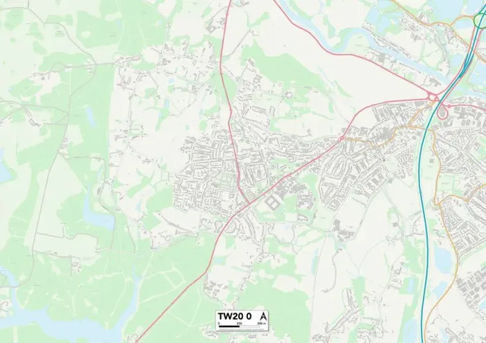 Gerahmter Druck : Runnymede TW20 0 Karte Gerahmter Druck : Runnymede TW20 0 Karte