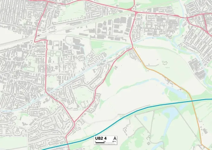 Gerahmter Druck : Ealing UB2 4 Karte