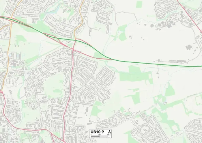 Gerahmter Druck : Hillingdon UB10 9 Karte Gerahmter Druck : Hillingdon UB10 9 Karte