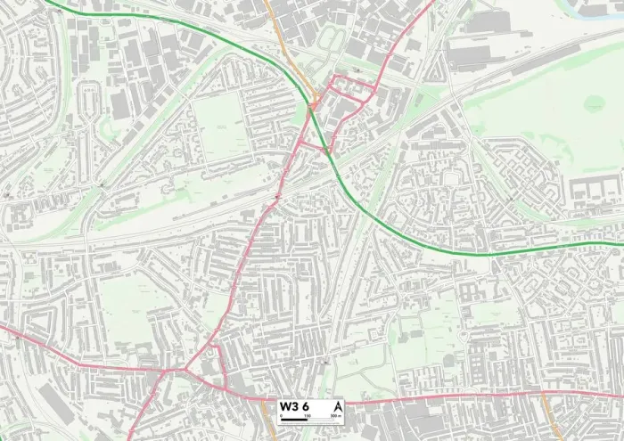 Gerahmter Druck : Ealing W3 6 Karte Gerahmter Druck : Ealing W3 6 Karte