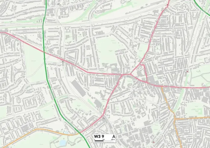 Gerahmter Druck : Ealing, England, W3 9 Karte Gerahmter Druck : Ealing, England, W3 9 Karte