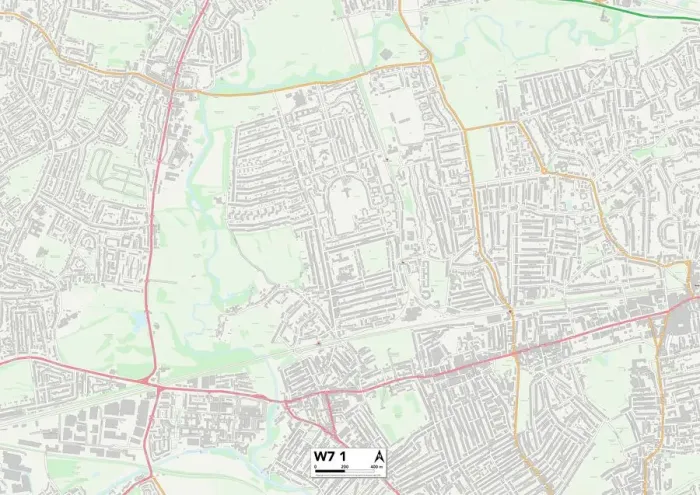 Gerahmter Druck : Ealing W7 1 Karte Gerahmter Druck : Ealing W7 1 Karte