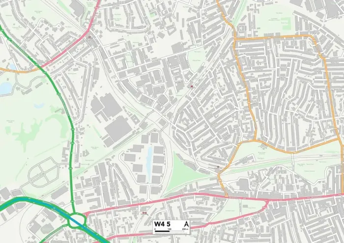 Gerahmter Druck : Hounslow, W4 5 Karte Gerahmter Druck : Hounslow, W4 5 Karte