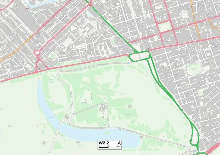 Gerahmter Druck : Westminister W2 2 Karte Gerahmter Druck : Westminister W2 2 Karte