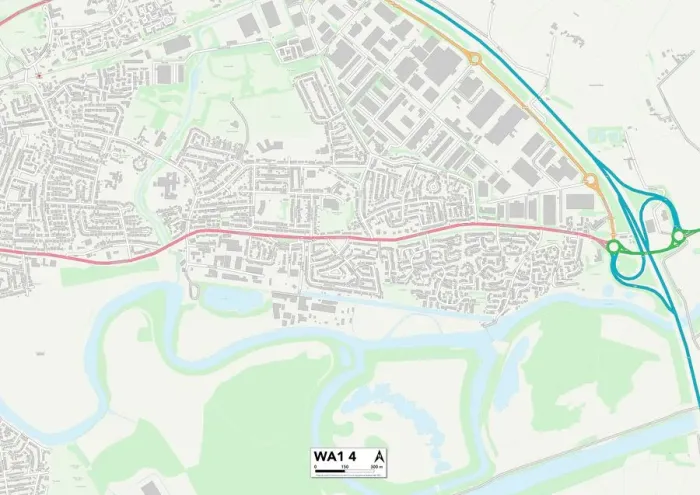 Gerahmter Druck : Warrington, WA14 (Karte) Gerahmter Druck : Warrington, WA14 (Karte)