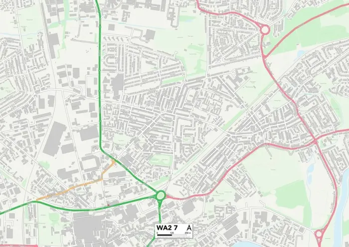 Gerahmter Druck : Warrington, WA 2 7 Karte Gerahmter Druck : Warrington, WA 2 7 Karte