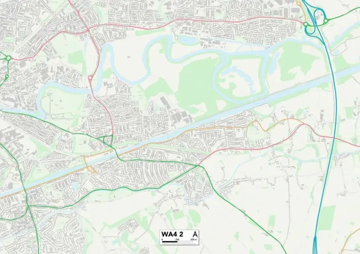 Gerahmter Druck : Warrington, WA4 2 Karte Gerahmter Druck : Warrington, WA4 2 Karte