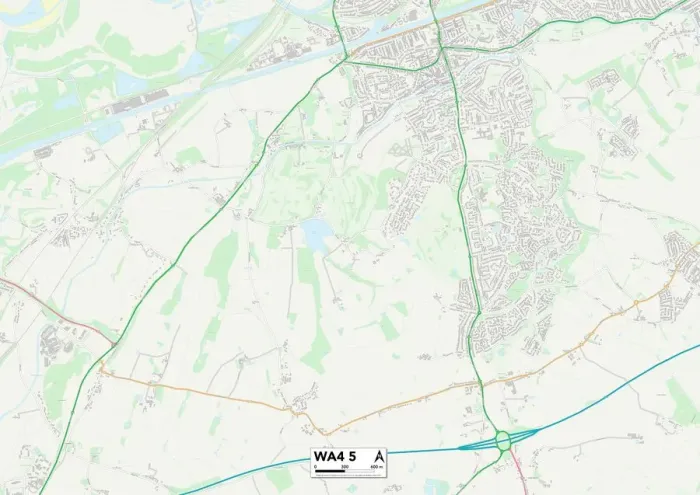 Gerahmter Druck : Warrington, WA4 5 Karte Gerahmter Druck : Warrington, WA4 5 Karte