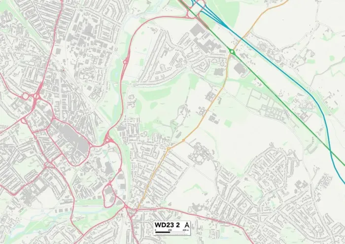 Gerahmter Druck : Hertsmere WD23 2 Karte Gerahmter Druck : Hertsmere WD23 2 Karte